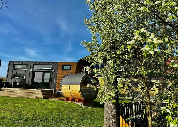 Tiny House Mit Saunafass Chalet